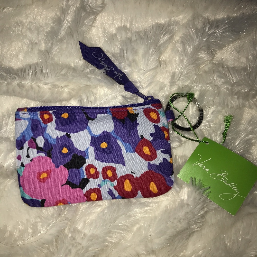 NWT Floral Vera Bradley ZipID Case Blue Purple Red
